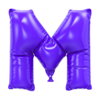 M Font Balloon 3D Rendering png