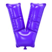 V Font Balloon 3D Rendering png