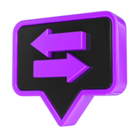 une violet et noir signe avec deux flèches montrer du doigt dans différent directions png