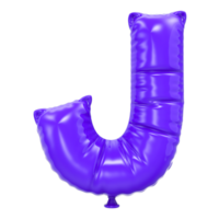 J Font Balloon 3D Rendering png