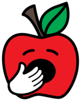 röd äpple uttrycker känsla i png fil