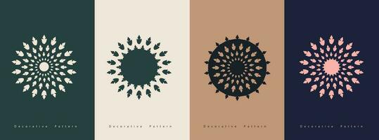 Vector Set of Floral Pattern Logo Designs. Decorative Set of Patterns