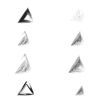 Set of Black and White Triangles  and Set of Black and White Rough Triangle vector