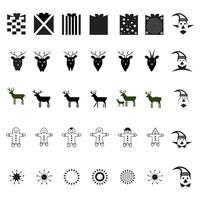 35 Christmas Icon on White Background Including Line Web Icons vector