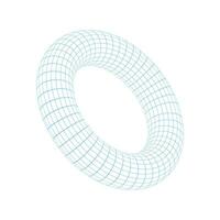 Torus wireframe vector. Abstract geometric shape with torus vector
