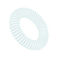 Torus wireframe vector. Abstract geometric shape with torus vector