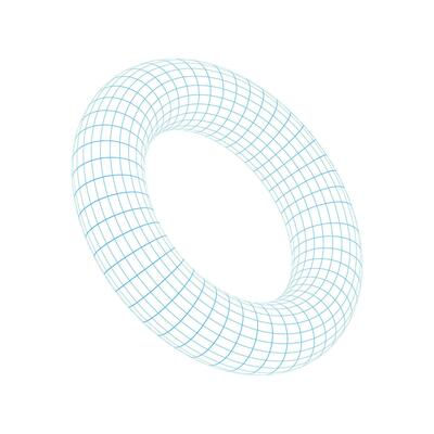 Torus wireframe vector. Abstract geometric shape with torus