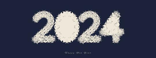 2024 New Year Number Design with Merry Christmas Concept vector