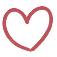 Hand Drawn Red Heart illustration And Decorative png