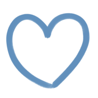 Hand Drawn Blue Heart illustration And Decorative png