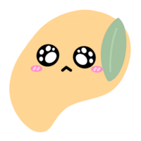 schattig mango karakter mascotte kawaii tekenfilm illustratie png