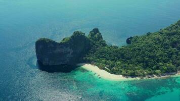 Aerial view of helicopter island video