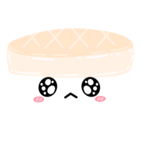 fofa Vieira Sushi mascote personagem kawaii desenho animado ilustração japonês Comida japonês adesivo Sushi adesivo png