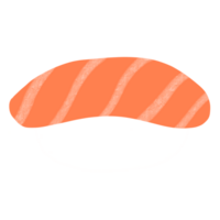 lax sushi tecknad serie illustration japansk mat japansk klistermärke png