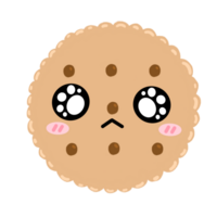 schattig cirkel biscuit karakter mascotte kawaii tekenfilm illustratie png