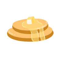 Pancakes With Butter And Honey Syrup Cartoon illustration png