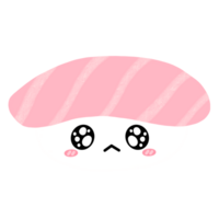 Cute Otoro Sushi Mascot Character Kawaii Cartoon illustration Japanese Food Japanese Sticker Sushi Sticker png