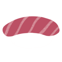 tonfisk sushi tecknad serie illustration japansk mat japansk klistermärke sushi klistermärke png