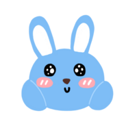 azul Conejo conejito Pascua de Resurrección festival conejito cabeza dibujos animados ilustración linda Conejo linda animal png