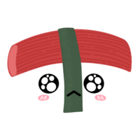 fofa kani nigiri Sushi mascote personagem kawaii desenho animado ilustração japonês Comida japonês adesivo Sushi adesivo png