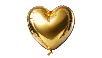 AI generated Gold heart shaped balloon. png