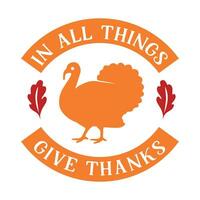 In all things give thanks, Thanksgiving SVG Bundle for Print vector