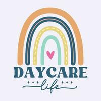 Daycare life retro sublimation Vector for print