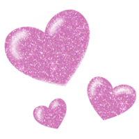 Pink Glitter heart on transparent background. Design for decorating,background, wallpaper, illustration png