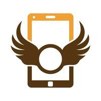 Wing mobile logo icon vector. vector