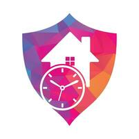 Time House Icon Logo Design Element. House Time Icon Logo Design. vector