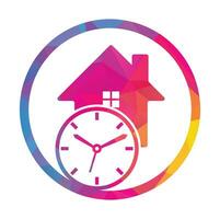 Time House Icon Logo Design Element. vector