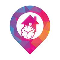 Time House Icon Logo Design Element. House Time Icon Logo Design. vector