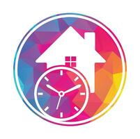 Time House Icon Logo Design Element. vector
