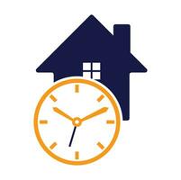 Time House Icon Logo Design Element. vector