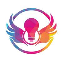 Wing bulb logo design icon vector. vector