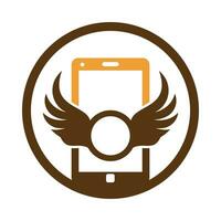 Wing mobile logo icon vector. vector