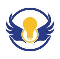 Wing bulb logo design icon vector. vector