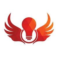 Wing bulb logo design icon vector. vector