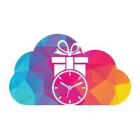 Gift Time cloud shape concept Icon Logo Design Element. vector