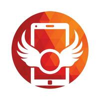 Wing mobile logo icon vector. vector