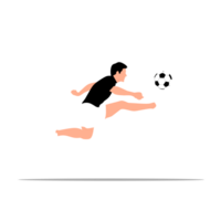 Fußball Spieler treten das Ball auf ein transparent Hintergrund png