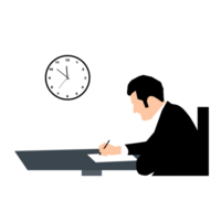 businessman writing on a paper png