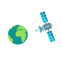 satelliet en aarde illustratie png