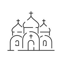 Church icon vector thin line style. Religion line icon building.