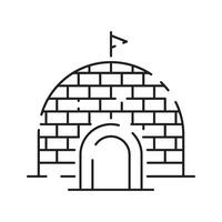 Igloo linear icon concept. Igloo line vector sign, symbol, illustration. Winter and cold temperature.