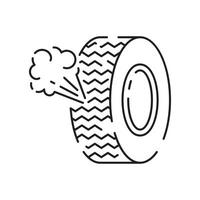 Tire line icon. Winter or snow tire. Included the icons as tire, technician, mechanic, flat tire, broken tired, screw, and more. vector