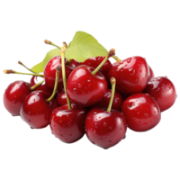 AI generated fresh healthy ripe cherries fruit png