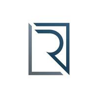Logo Illustration of Alphabet R with Square Design Concept. vector