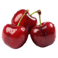 AI generated fresh healthy ripe cherries fruit png