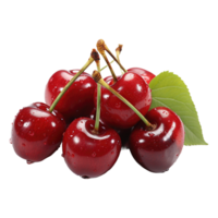 AI generated fresh healthy ripe cherries fruit png